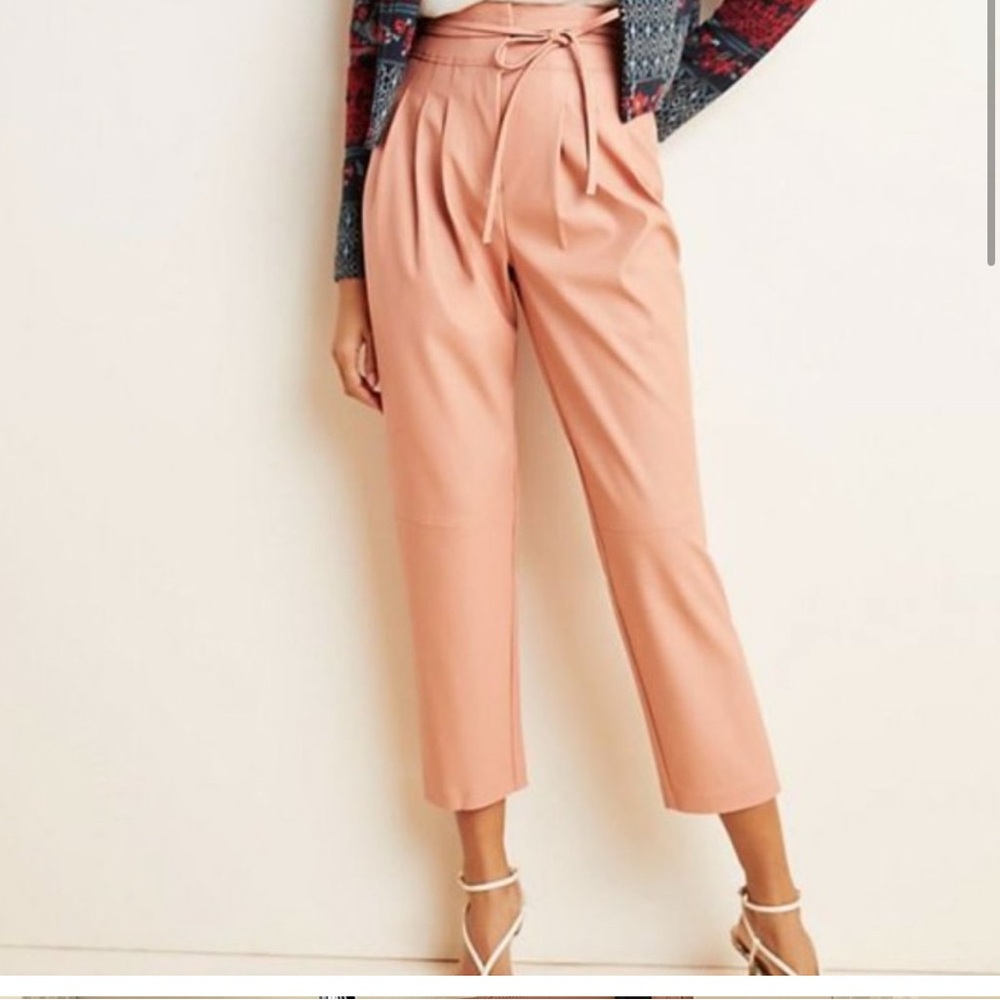 Anthropologie Orange Cropped Ankle Pants